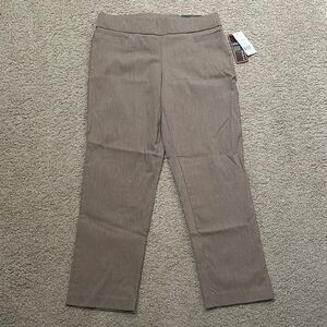 NWT Kim Rogers Womens Heather Wheat Straight Leg Pants Petite Size 6P